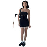 Woherb 2023 New Women's Fashion Sexy Ins Lace-Up Chest Off The Shoulder And Fanny Pack Hip Dress-Outfit
