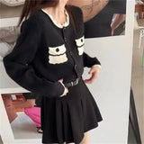 Woherb Fragrant Wind Bump Color Knit Sweater Cardigan Coat Woman Korean Version Temperament Loose And Sweet Soft Waxy Sweater Woman-Outfit