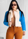 Winter Casual Contrast Sherpa Long Sleeve