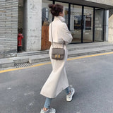 Korean Style Women Trench Coat Double-Breasted Long Windbreaker for Lady Spring Autumn Outerwear Female Duster