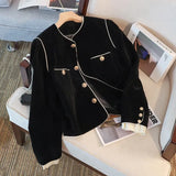 Chic Vintage Casual Jacket Coat Women's Autumn and Winter Aesthetics Fashion All-Match Loose Single Breasted Coat Lady-Outfit