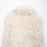 Winter New Temperament Simple Collar Long-Sleeved Artificial Fur Warm Coat