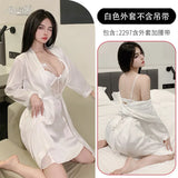 Night Swearing Suit Deep V Sexy Lace Perspective Sling Pyjamas Open Home Red Pyjamas Tempting