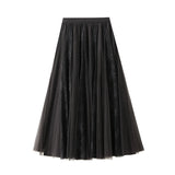Lace Mesh Splicing High Waist Tight Skirt Women's Autumn Straight Two Wearing Thin Temperament Dress