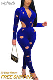 Hole Velvet Jumpsuit Fall Winter Xmas Clothes for Women Elegant Cut Out Zipper Long Sleeve Pants Playsuit Romper Overalls-Outfit