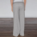 Woherb Wind Stripe Bump Color Loose Straight Tube Guard Pants New Style Casual Loose Waist Knit Pants Tide-Outfit