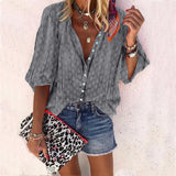 2021 New Fashion Daisy Floral Print Shirts Women V Neck Long Sleeve Button Tops Casual Loose Plus Size