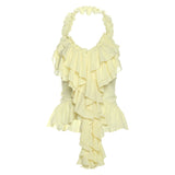 Spring And Summer New Women's Sexy Hottie Irregular Design Lotus Folded Back Sleeveless