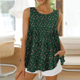 Loose Tunic Tops ZANZEA Stylish Women Cotton Chemise Shirts 2022 Bohemian Printed Flroal Blouses Summer Sleeveless