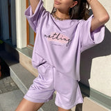 Women Tracksuit Two Piece Set Oversize Sweatshirts And Shorts Sportswear Outfit Solid Y2k Set Summer
