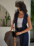 And Linen Vest Vest 2024 Summer New Female Temperament Leisure Sleeveless Single-Breasted Vest Jacket-Outfit