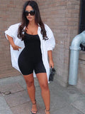 kliou black Skinny Spaghetti Strap sleeveless Street woman Rompers classic bar club Bodycon jumpsuits body femme