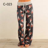 Spring Autumn Loose Beach Women's Pants Fashion Floral Print Drawstring Wide Leg Ladies Long Pants Sweatpants Plus