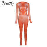 Autumn Y2K Polka Dot Two Pieces Sets for Women Stretched Long Sleeves Crop Top+Pants Body-Shaping Matching Outfits