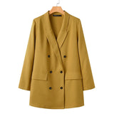 Women's Blazers ZANZEA 2022 Autumn Double-Breasted Coats Long Sleeve Outwears Female Button Overcoats
