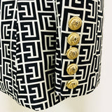 New Star Personality Tucked Geometric Pattern Of A Buckle Suit