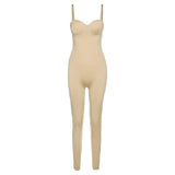 Kliou Body-Shaping Rompers Women Popular Classy Sheath Slim Sexy Cleavage Party Playsuit Solid Strapless Camisole Clubwear