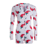 Sexy Women Bodysuit Long Sleeve Deep V Neck Bodycon Stretch Leotard Crop Top Button Short Romper Pajamas Women Jumpsuit