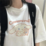 Harajuku T Shirt Sky Blue Japan Print Loose Short Sleeve T Shirt Anime Tops Women Fashion Clothing T Shirt for