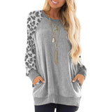 / Winter 2023 Round Collar Color Pocket Hoodie Sweatshirt Long-Sleeved Casual T-Shirt Women-Outfit