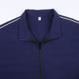 90s Contrast Piping Zip Up Jacket-Outfit