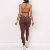 Woherb One-Piece Quick-Dry Tight Yoga Pants Breathable Women's Wrinkled Peach And Butt Gym Pants-Outfit