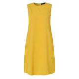 Solid Sundress ZANZEA Fashion Summer Dress Casual Sleeveless Tank Vestidos Female O Neck Knee Length Robe Femme