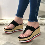 Summer Slippers Women Sandals Plafrom Sandals Ladies Slip-On Flip Flops Shoes Leather Peep Toe Female Sandalias Zapatos