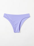 Solid Nylon Sexy Bikini Women's Swimsuit 2021 New Arrival Mid Waist Separate Swimwear Summer Brazilian Bikinis