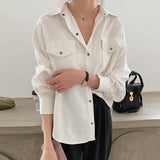 Plus Size Women White Shirts Single-breasted Lapel Female Blouses Tops New Cotton Solid Office Ladies Shirt Femme