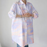 Spring Printed Blouses Long Sleeve Lapel Blusas ZANZEA Stylish Women Shirts Casual Loose Chemise Irregular Tops