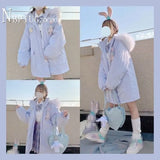 Winter New Preppy Style Loose Women Parkas Fashion Kawaii Female