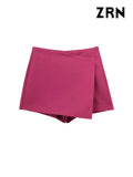 Shorts Skirts for Women, High Waist, Side Zipper, Female Skort, Chic Fashion-Outfit