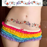 Waist Waterproof Temporary Tattoo Sticker Big Morning Glory Flower Plant Art Fake Tatoo Water Transfer Tatto for Women