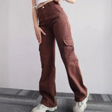New Jump Casual Trousers Mid-Rise Three-Dimensional Pocket Trousers Waist-Up