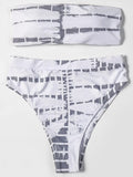 Print Strapless Sexy Bikinis High Waist Bikini 2020 New Arrival Padded Bra Bandage Swimsuit Brazilian Swimwear