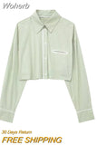 2023 Women Summer Short Shirts Blouses Tops Casual Striped Loose Female Elegant Street Poplin Top Clothing-Outfit
