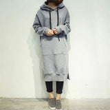 Long Hoodies Autumn Winter Loose Hooded Sweatshirts Casual Oversized Sweatshirt Baggy Pullovers Dress 7 Colors Plus