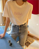 Woherb Korean Chic Summer New Embroidery Stereo Letter Casual Simple Age Reduction Round Collar Short Sleeve Versatile T-Shirt-Outfit