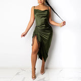 Summer Dress Vestido Spaghetti Straps Backless Sleeveless Sexy Dresses Bottom Length Adjustable Woman