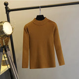 Spring Autumn Crew Neck Women Pullover Sweater Solid Basic Tight Sweaters OL Style Knit Female Jumper Pull