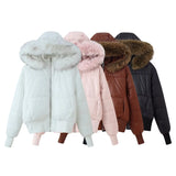 New Vintage Simple Collar Zipper Wine Red Leather Coat