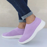 Women Flats Shoes Plus Size 43 Breathable Mesh Platform Sneakers Women Slip on Soft Ladies Casual Shoes Woman Knit Sock