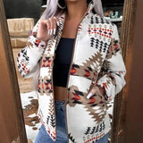 Women's Digital Print Sleeveless Vest Cross-Necked Cardigan Shawl