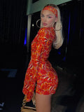 BOOFEENAA Deep V Long Sleeve Floral Jumpsuit Sexy Summer Rompers for Women Vacation Outfits Rave Festival Clothing 1028-0-Outfit