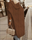 Twisted Texture Hooded Mid-length Trench