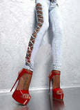 Hot Sales 2021 Summer Style Sexy 16cm Women Sandals High Heels Open Toe Buckles Nightclub Party Shoe Black Big Size