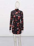 Famous Lady Light Luxury Skirt 2025 Autumn And Winter New Folding Flowers Decoration Bodybley Hip Dress Dress