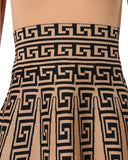 Print Long Sleeve Work Dress Women High Waist Spring Summer O Neck Fashion Mini Dress-Outfit