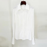 New Star Fashion Simple Repair White Long-Sleeved Horn Sleeve